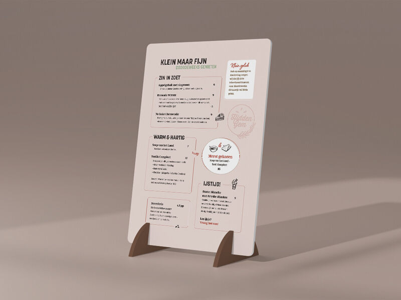 Menukaart Restaurant